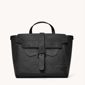 Senreve Maestra in Mimosa Leather, black with gold hardware